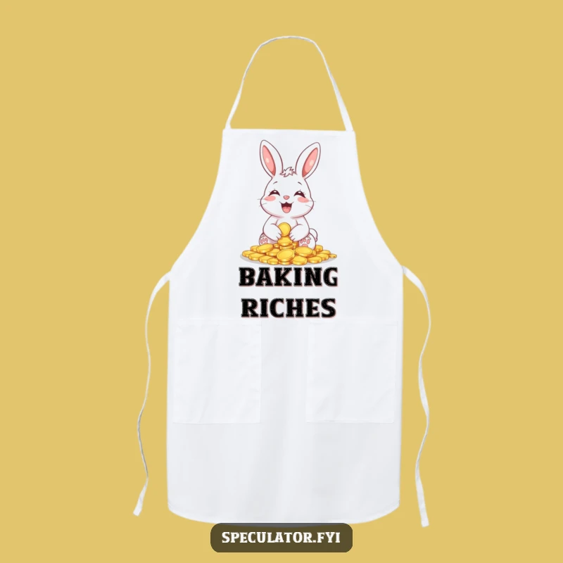 Funny Giggling Bunny Coin Apron: Cook Up Some Luck with This Hilarious Kitchen Accessory