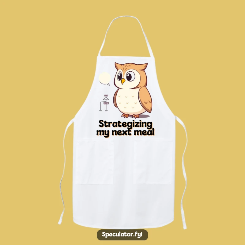 Funny Chef Owl Flowchart Apron: Cook Up Smart Jokes in the Kitchen