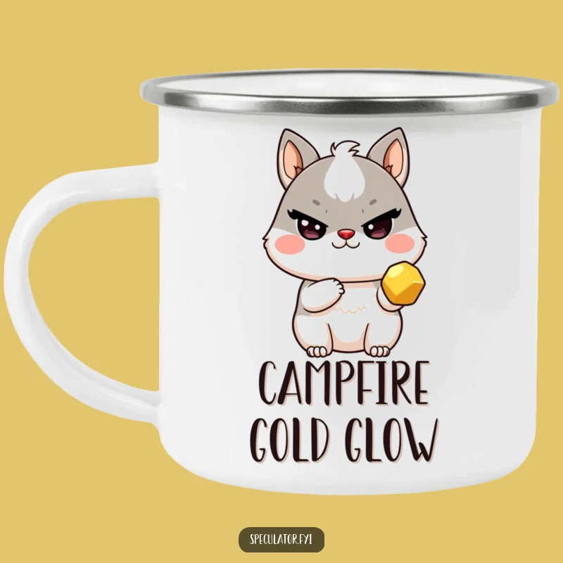 Funny Kawaii Campfire Treasure Mug - Sly Wink Nugget Camp Gift