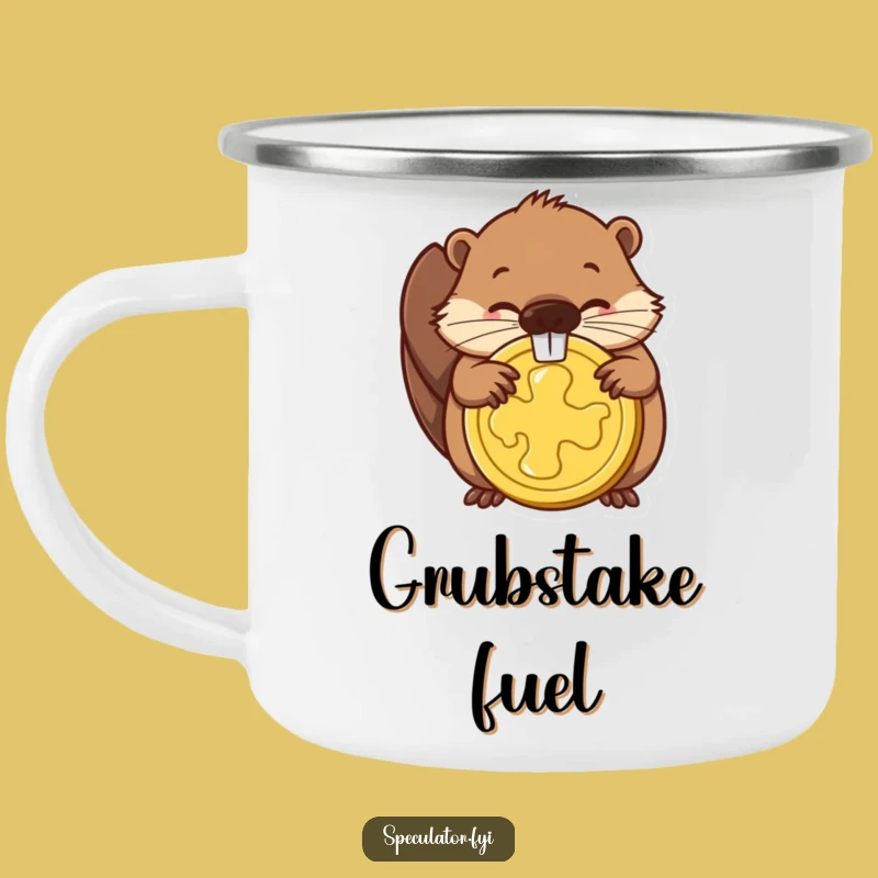Funny Beaver Coin Camping Mug: Durable and Determined Drinkware