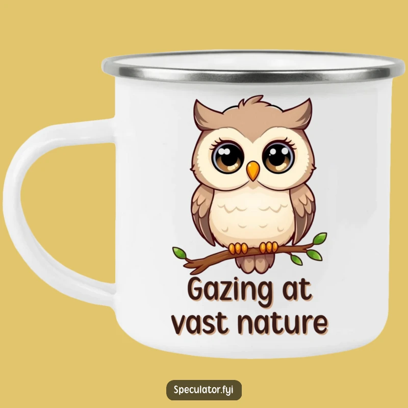 Funny Owl Camping Mug: Wise Gazer, Humorous Outdoor Thoughtful Gift