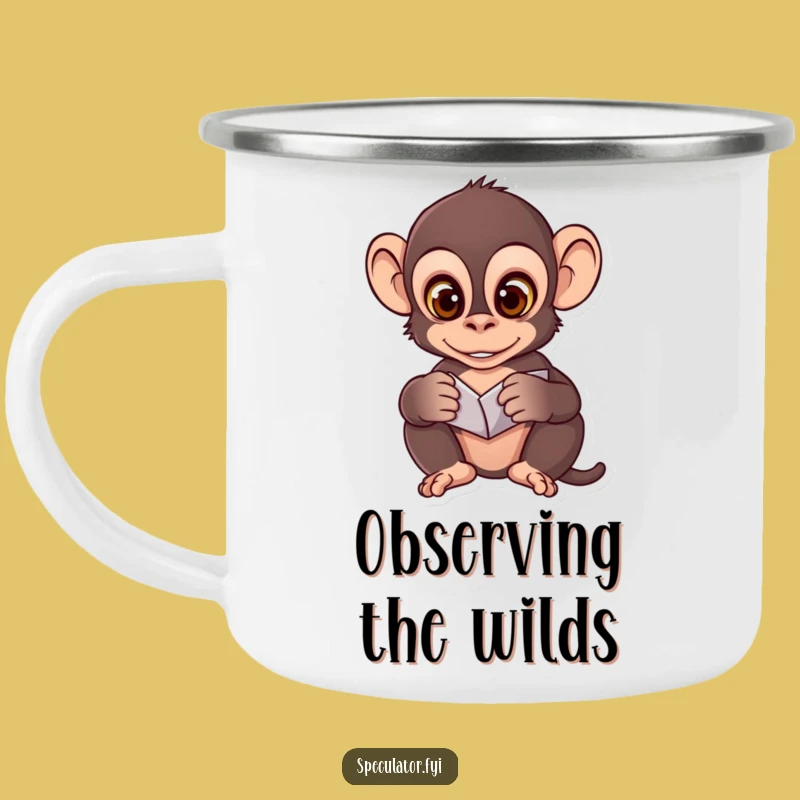 Funny Monkey Pattern Camping Mug: Durable and Clever Outdoor Drinkware