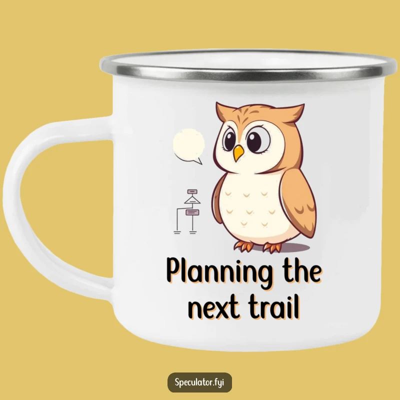 Funny Adventure Owl Flowchart Camping Mug: Smart Sips Outdoors