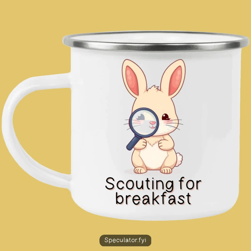 Funny Kawaii Rabbit Magnifying Glass Camping Mug - Outdoor Funny Gift!