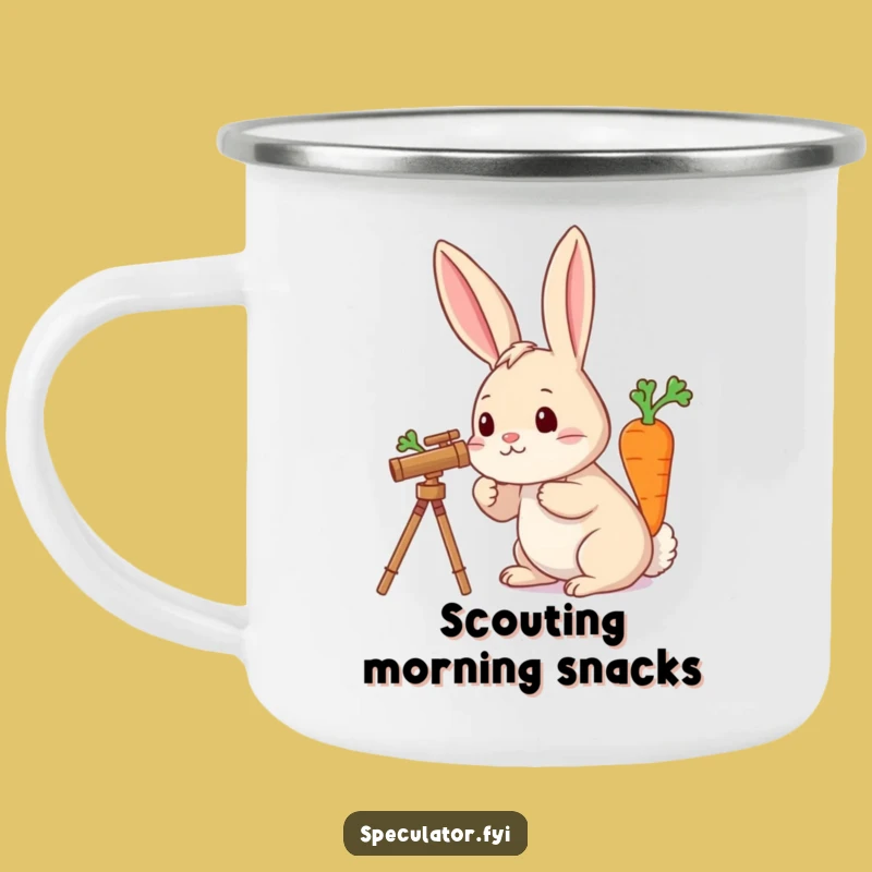 Funny Rabbit Telescope Carrot Camping Mug - Adventurous Drinkware, Explorer Humorous Gift