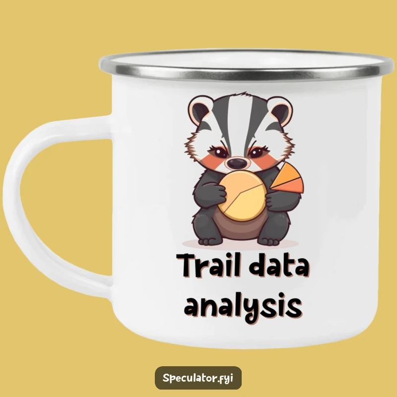 Funny Badger Pie Chart Camping Mug: Rugged Analytics for the Trail