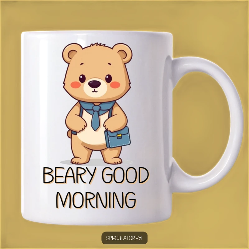 Funny Bear Cub Briefcase Mug: Confident Professional's Gift for Go-Getters