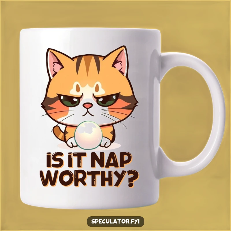 Funny Skeptical Cat Mug: Suspicious Pet Character Gift
