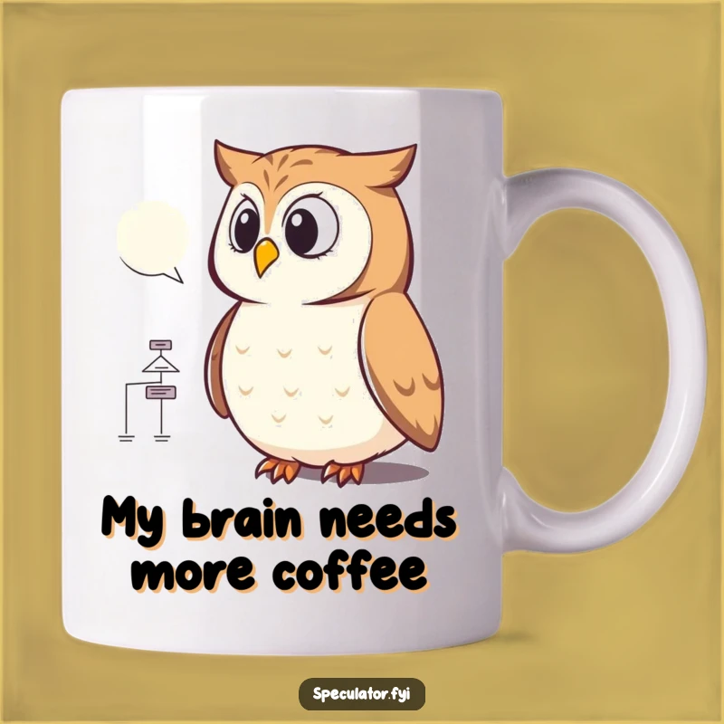 Funny Owl Flowchart Mug: Smart Bird Gift for Brainy Friends