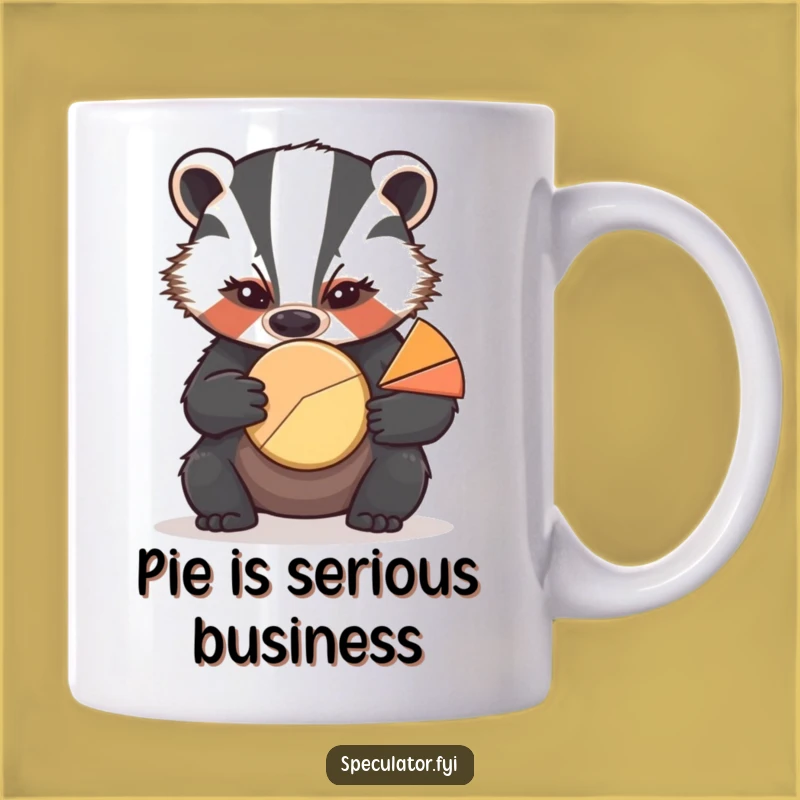 Funny Badger Pie Chart Mug: Serious Business, Hilarious Office Gift for Analysts