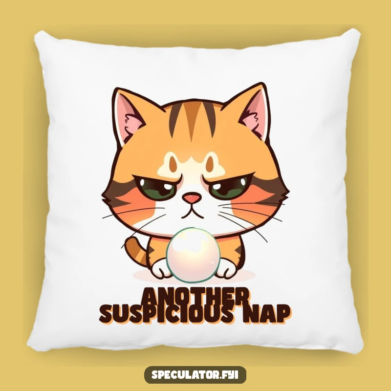 Funny Skeptical Cat Pillow: Cozy Suspicious Character Cushion Gift