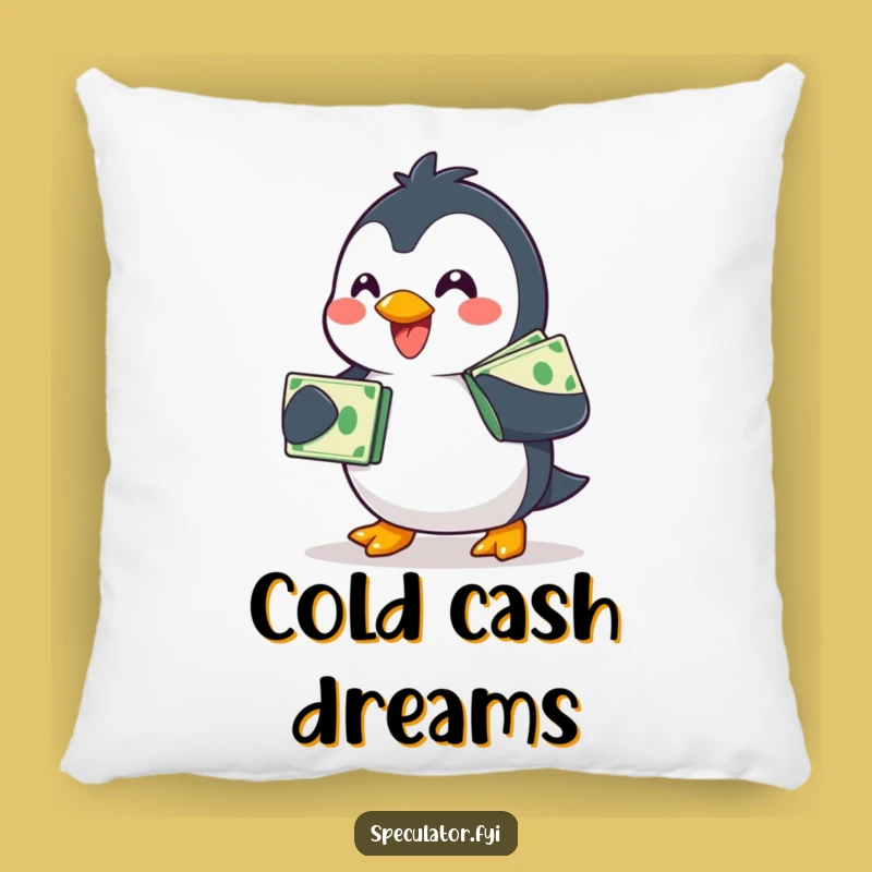 Comfy Funny Penguin Money Pillow - Soft Waddler Accent Pillow Gift