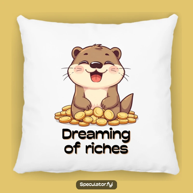Funny Otter Cushion - Delighted Coin Lover, Cozy & Luxe Gift