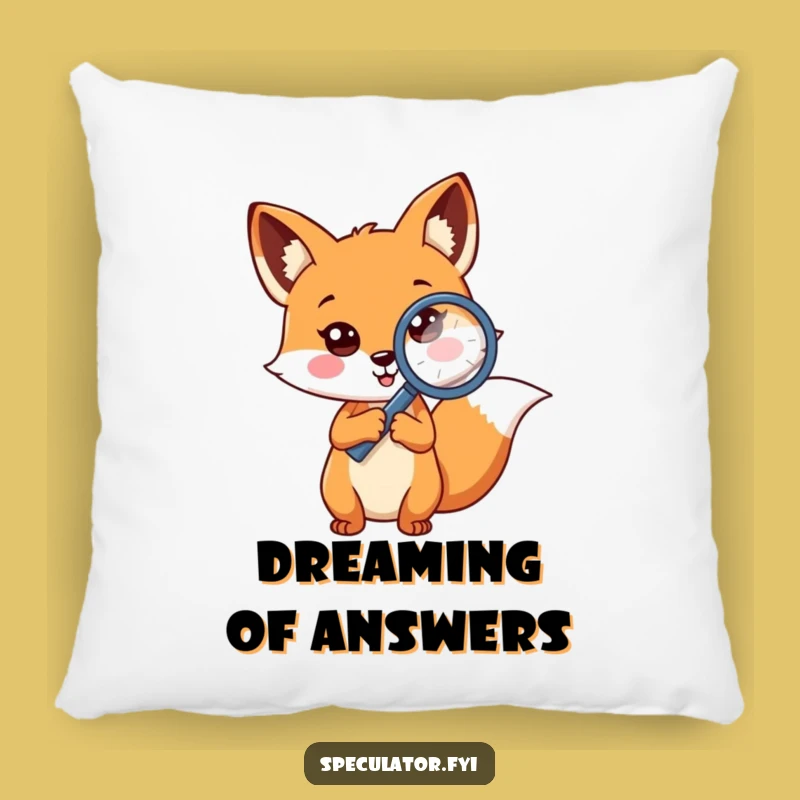 Funny Fox Detective Pillow: Cozy Investigator Character Cushion Gift