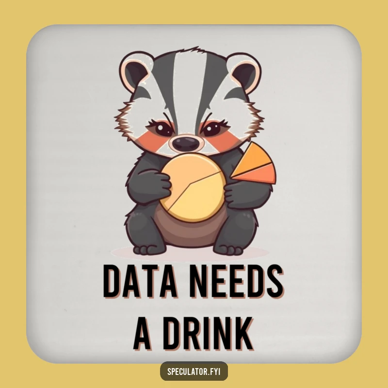 Funny Badger Pie Chart Coaster: Protect Your Surfaces with Analysis