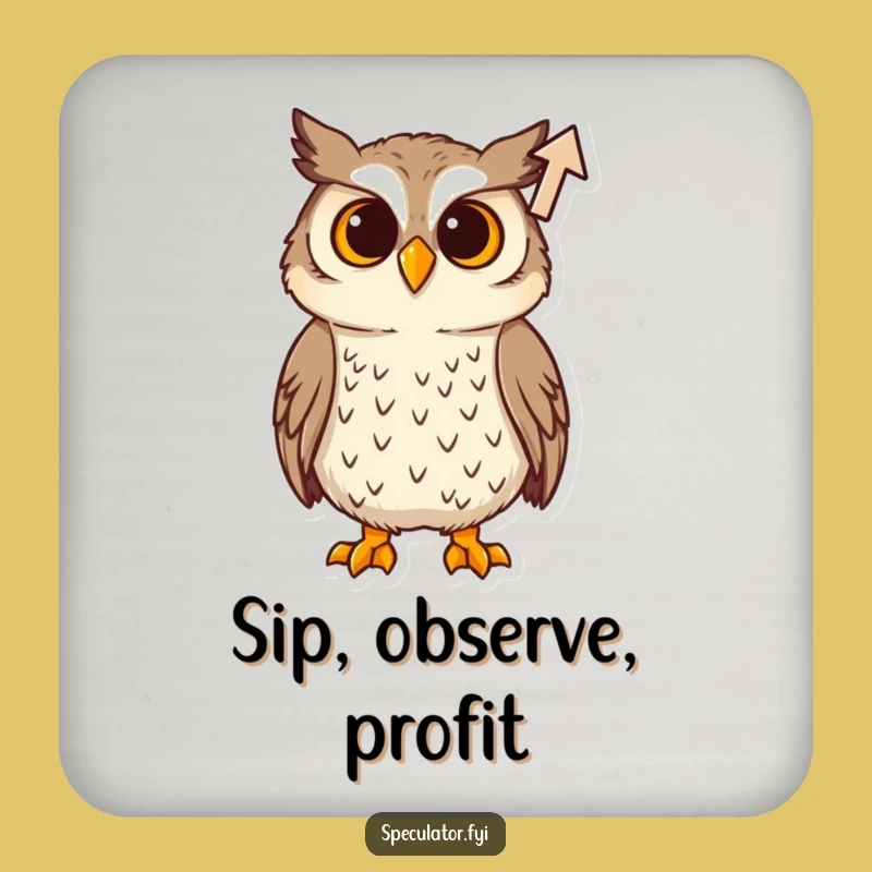 Funny Curious Owl Arrow Drink Coaster: Protect Surfaces with Wisdom!