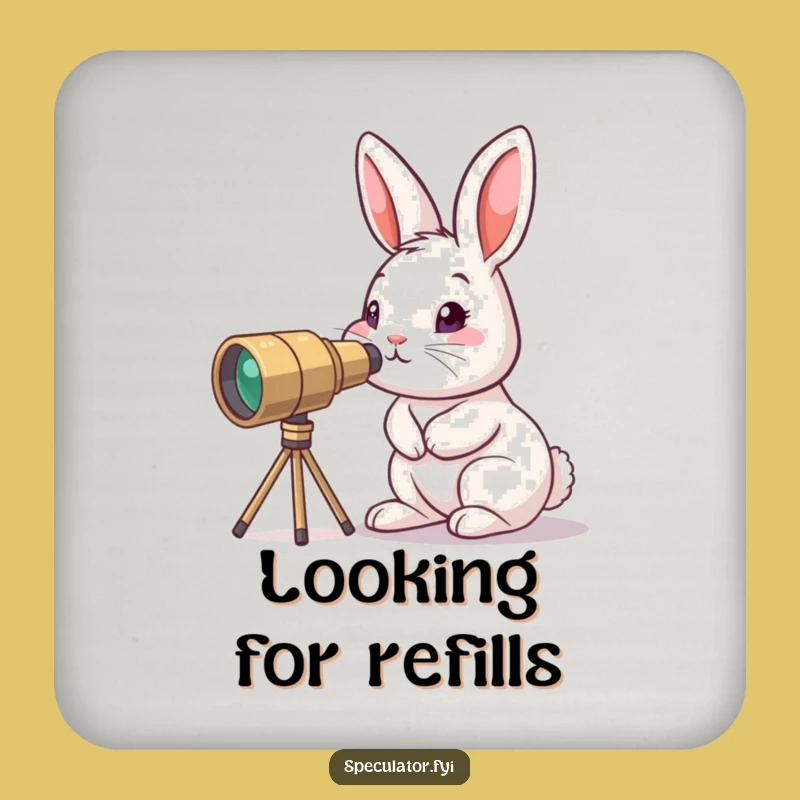 Funny Curious Bunny Coaster: Protect Surfaces with Explorer Humor Gift