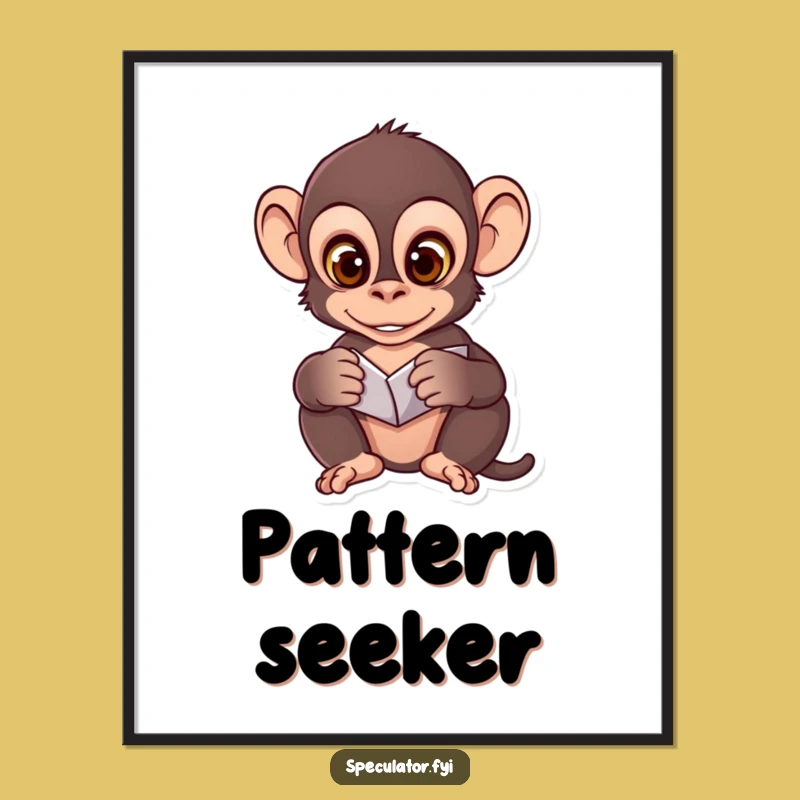 Funny Monkey Pattern Poster: Clever Wall Art for Thoughtful Spaces