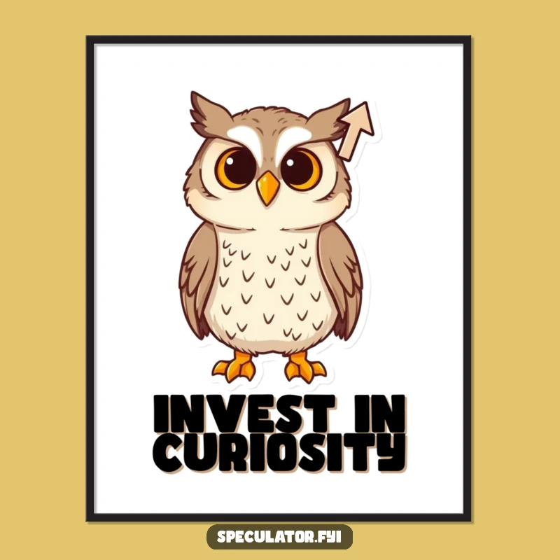 Funny Curious Owl Arrow Poster: Wise Art for Your Walls!