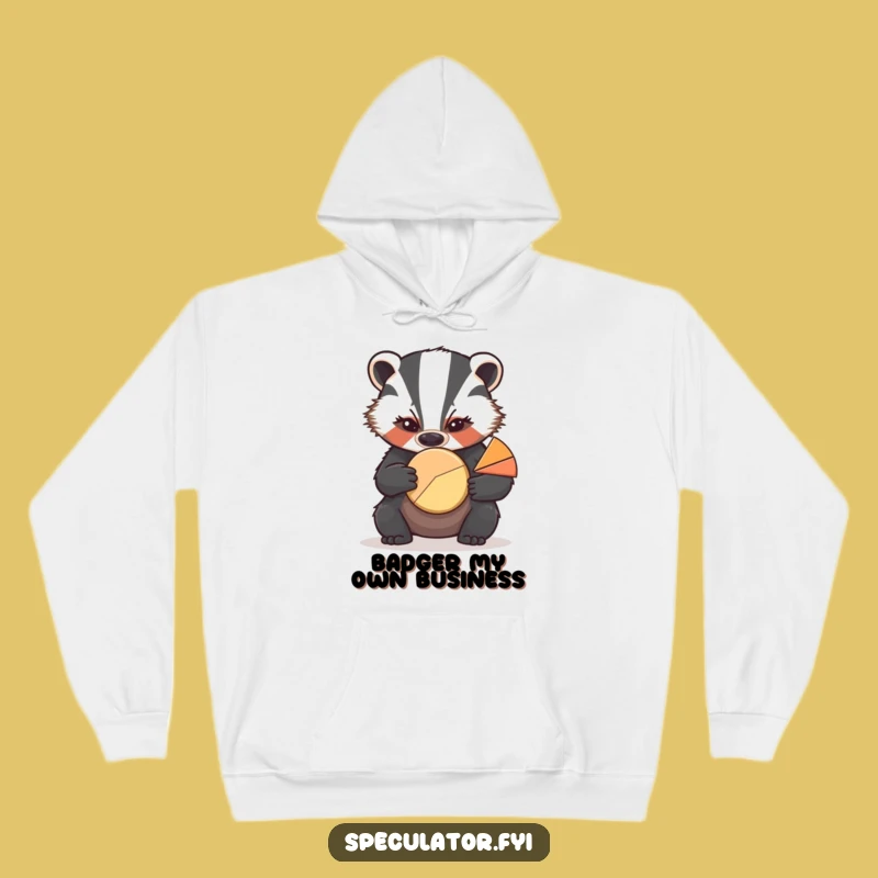 Cozy Funny Badger Pie Chart Hoodie: Warm Analytics, Great Comfy Gift