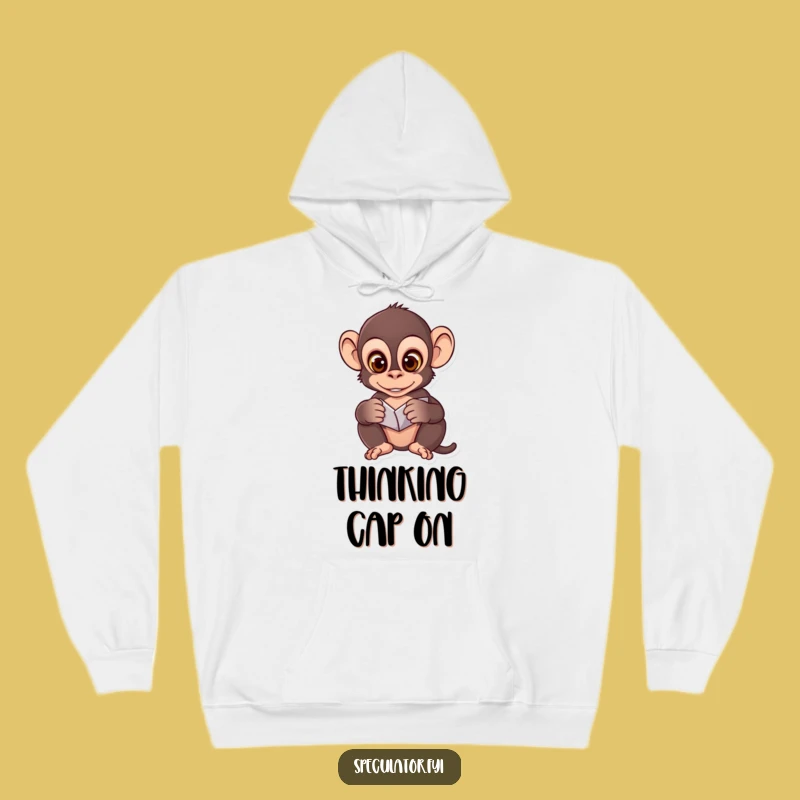 Cozy Funny Monkey Hoodie: Clever Pattern Analyst's Gear for Warmth