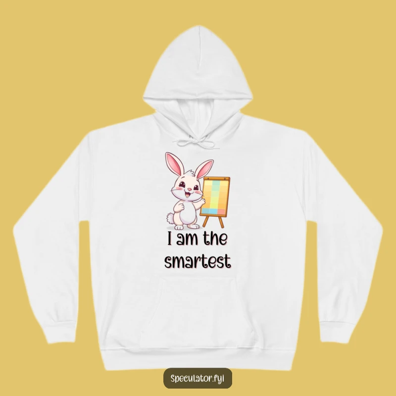 Funny Bunny Analyst Hoodie - Confident Chart Pointer, Cozy & Hilarious Gift