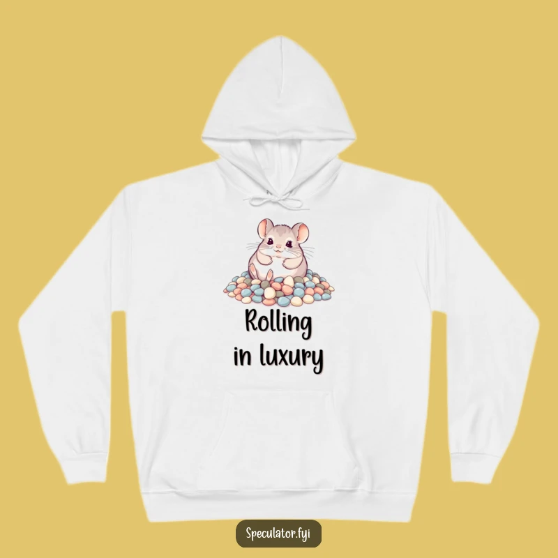 Funny Playful Chinchilla Pebble Hoodie - Cozy Fun Gift!