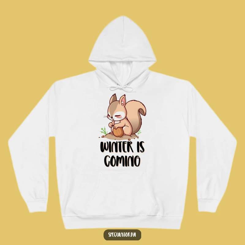 Funny Squirrel Nut Burying Hoodie - Cozy Wit for the Busy Bee