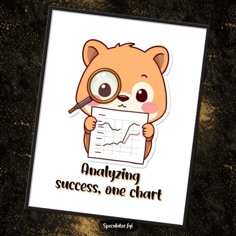 Funny Free Printable Wall Art: A Kawaii animal wearing a monocle intently observes a chart, adding a touch of sophisticated humor.