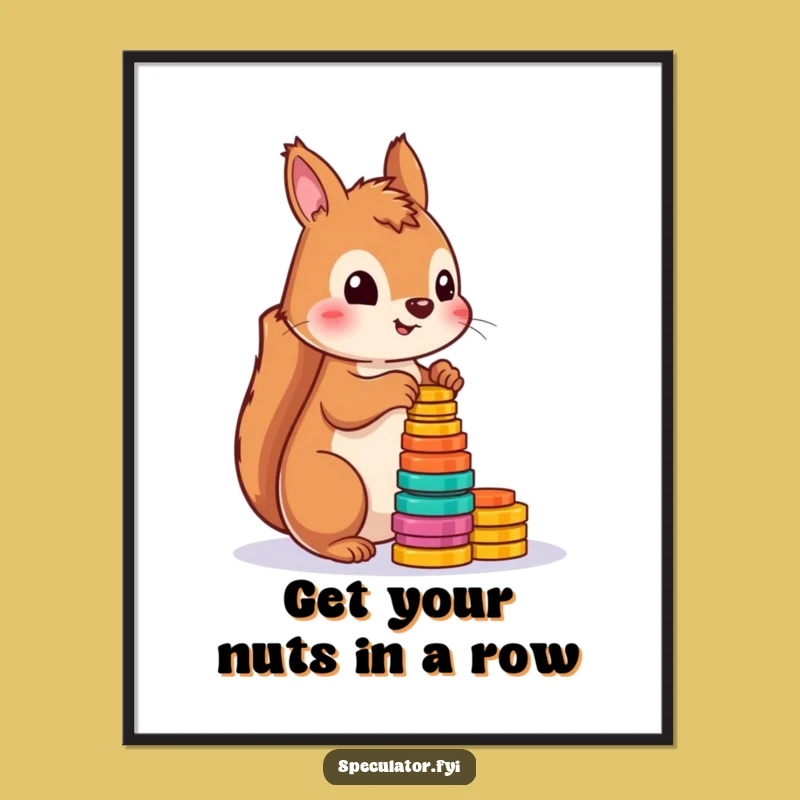 Funny Free Printable Wall Art: Playful Squirrel Counting Tokens, Whimsical Downloadable Decor