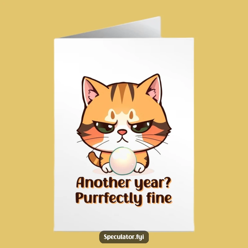 Free Printable Birthday Card: Skeptical Cat Mysteries Your Special Day!