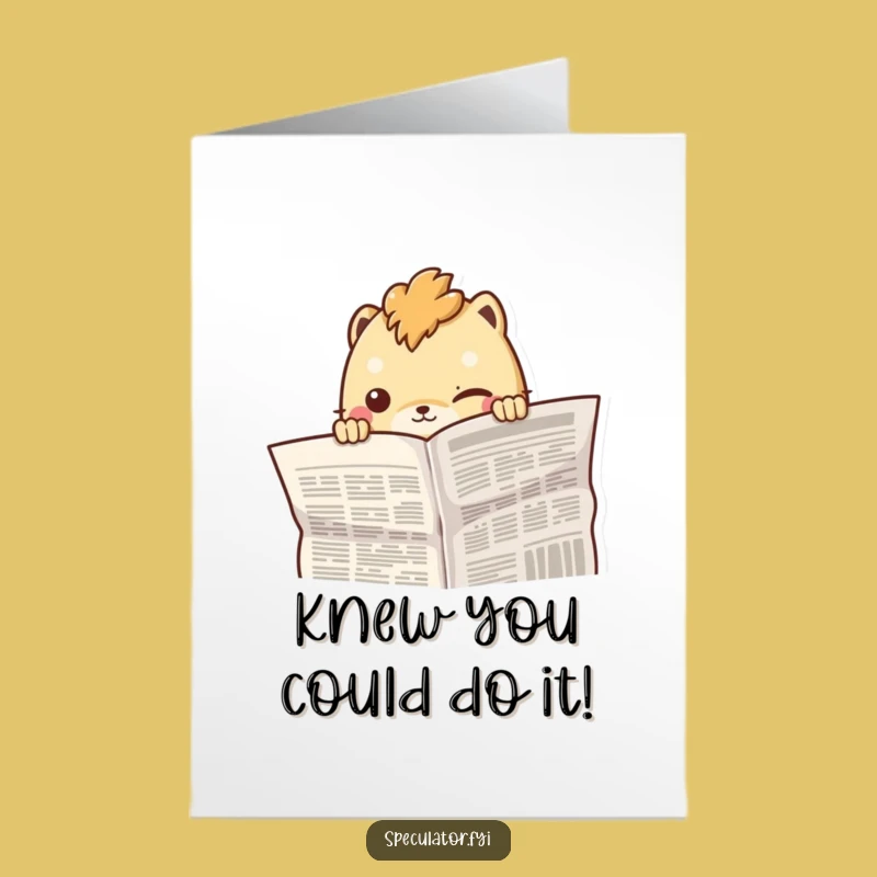 Free Printable Creature Congrats Card - Sly Downloadable Gift for Clever Wins