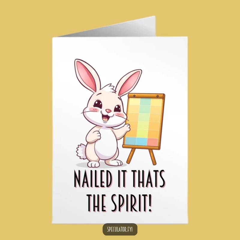 Free Printable Congrats Card: Bunny Charts Achievement