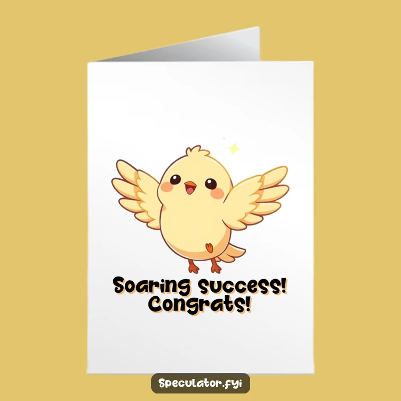 Free Printable Bird Congrats Card: Funny Soaring Bird Downloadable Gift for Ultimate Celebration