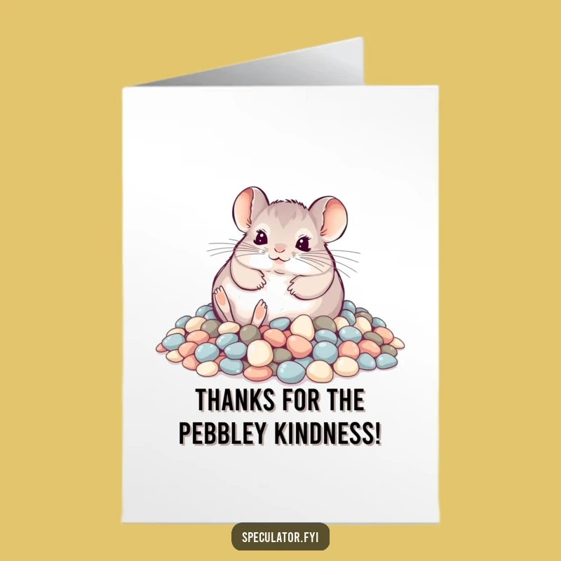 Free Printable Chinchilla Thank You Card: Funny Pebble Rolling Gift