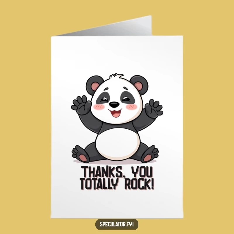 Free Printable Thank You Card: Dramatic Panda Pose, Expressive Downloadable Gift