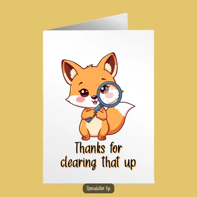 Free Printable Thank You Card: Fox Investigates Your Generosity!