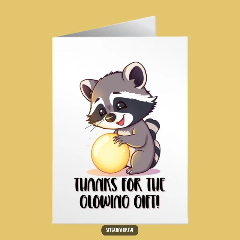 Free Printable Raccoon Thank You Card: Funny Orb Mystery Gift