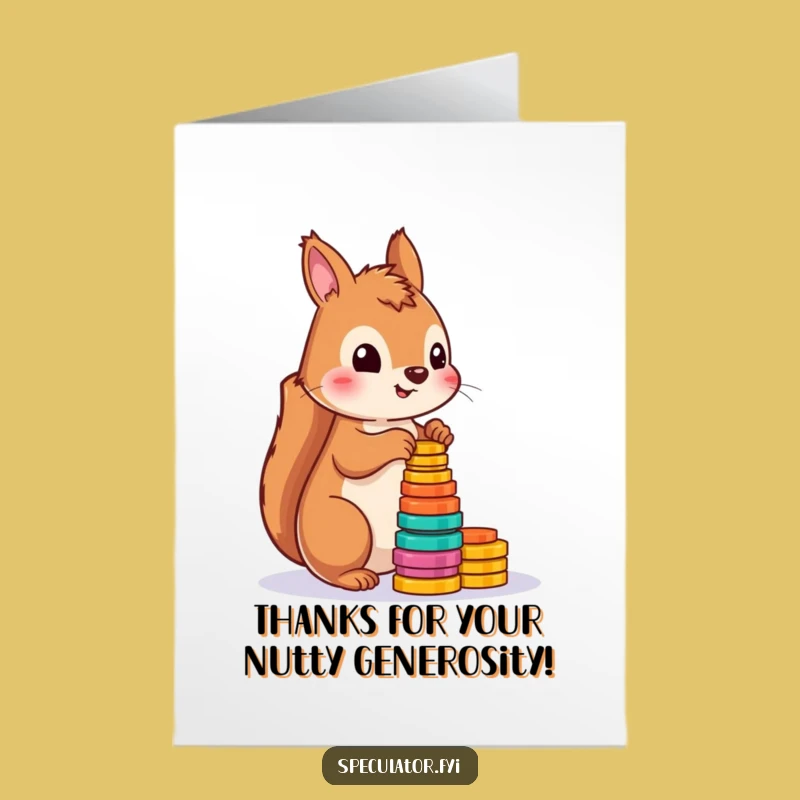 Free Printable Thank You Card: Funny Squirrel Counting, Express Gratitude Downloadable