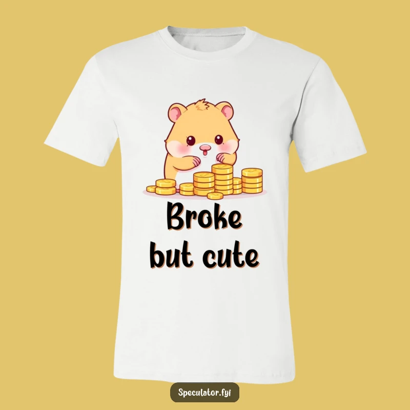 Funny Kawaii Hamster Counting Gold Coins T-Shirt - Adorable Funny Gift!