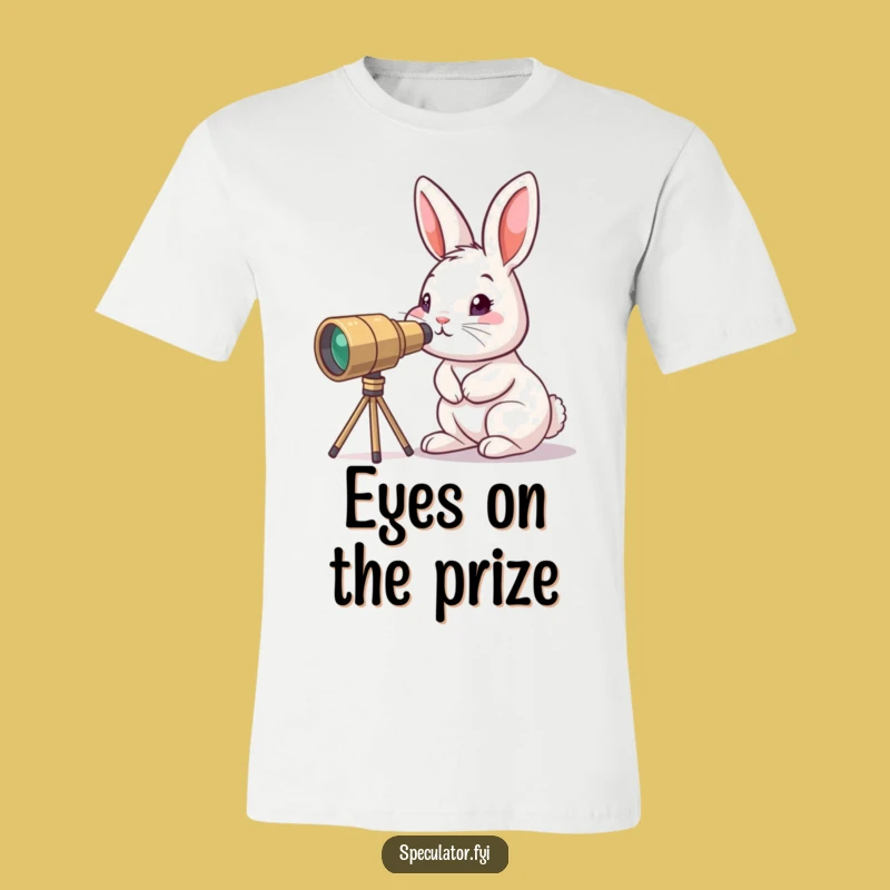 Funny Curious Bunny T-Shirt: Little Explorer Character Tee Gift