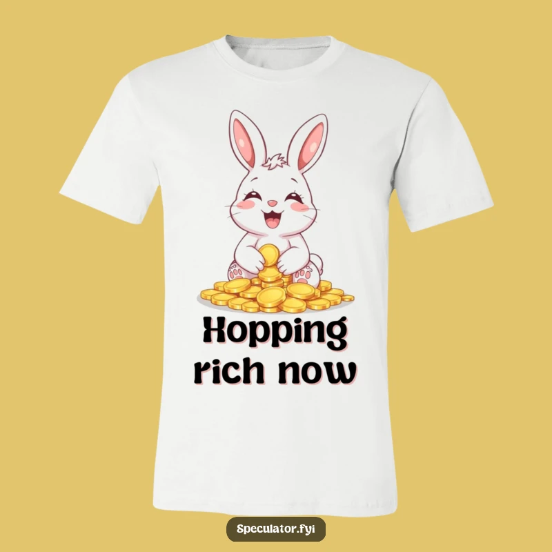 Funny Giggling Bunny Coin T-Shirt: Wear Your Riches and Your Laughs with Pride