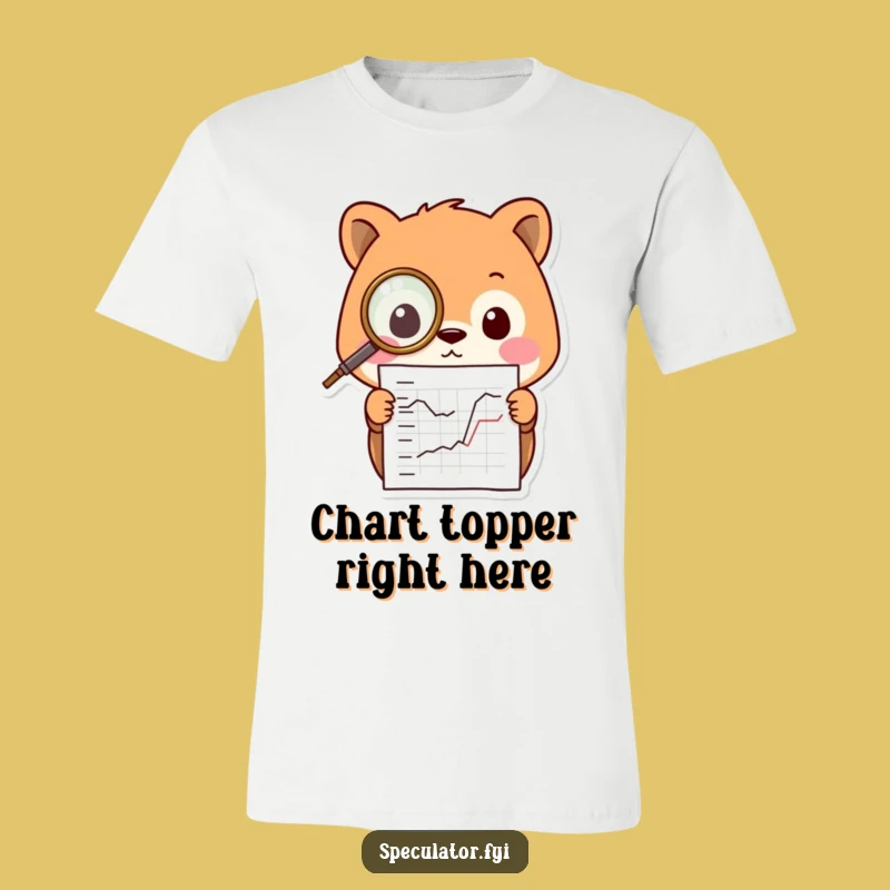 Funny Kawaii Animal T-Shirt: Monocle Creature Studying Chart, Hilarious Intellectual Tee