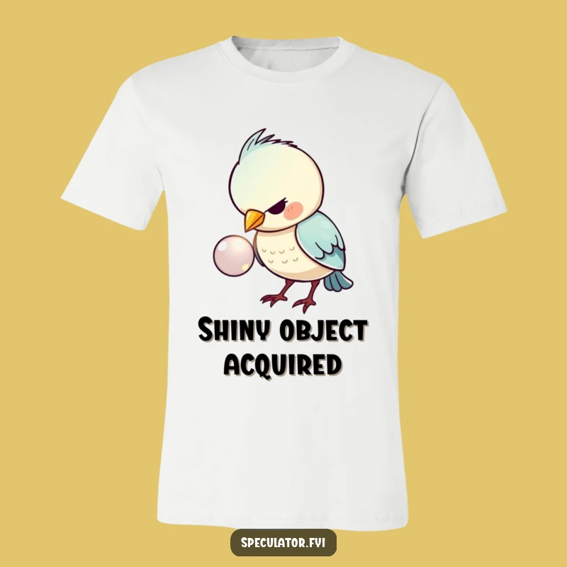 Funny Kawaii Bird Button Focus Tee - Hilarious Bird Lover's T-Shirt Gift