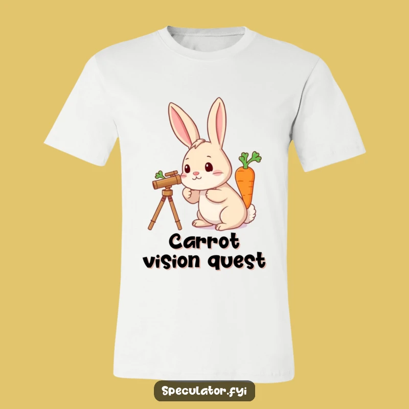 Funny Rabbit Telescope Carrot T-Shirt - Curious Explorer Tee, Hilarious Gift Idea