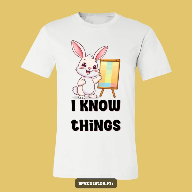 Funny Bunny Business Whiz T-Shirt - Confident Chart Pointer, Hilarious Gift