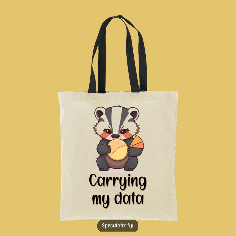 Funny Badger Pie Chart Tote Bag: Carry Your Data in Style