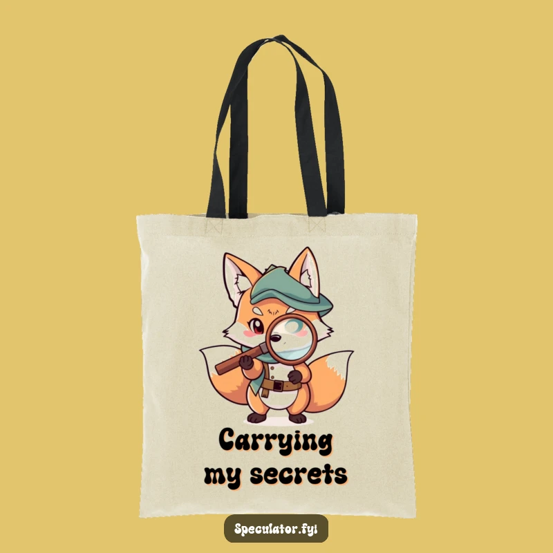 Funny Fox Map Tote Bag: Carry Your Plans With Style!