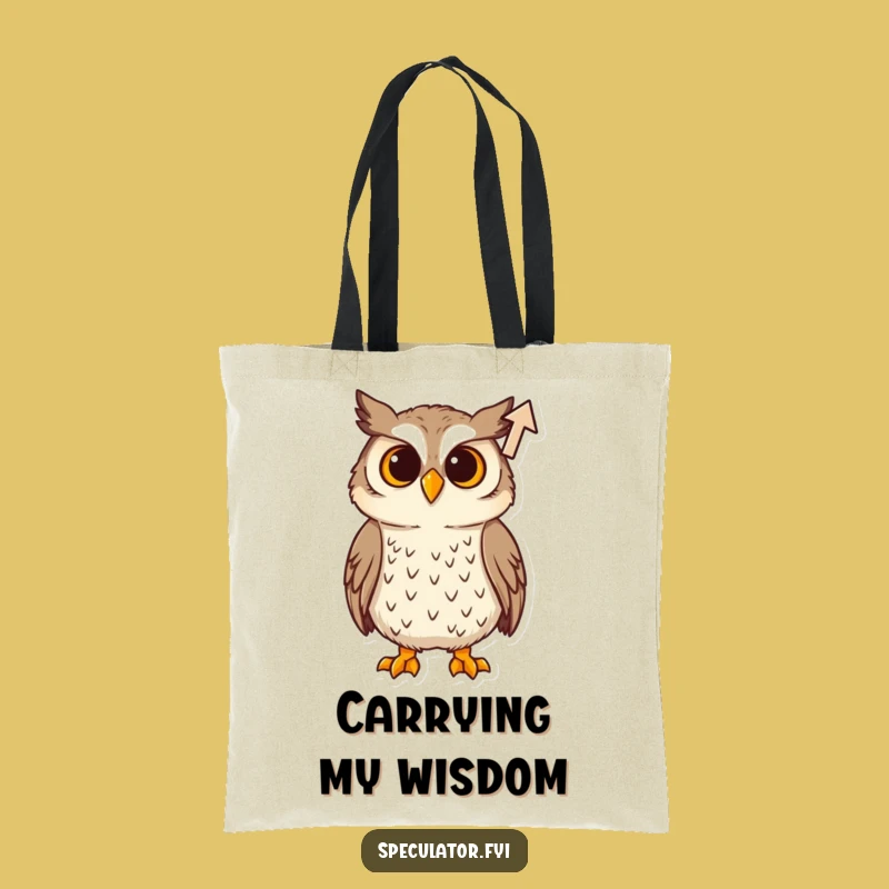 Funny Curious Owl Arrow Tote Bag: Carry Your Curiosity!