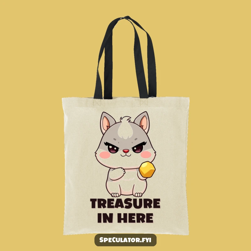 Funny Kawaii Nugget Collector Tote Bag - Sly Wink Treasure Carry Gift